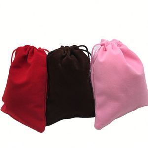 Fashionalble New Stock 8*10cm Customizable Logo Accept Patch Handle Velvet <b>Candle</b> Cards Storage Gift Bag Recyclable Craft Shock - Product Image 1