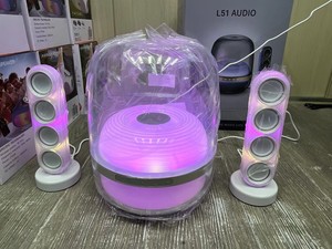 Altavoz de Cristal <span class=keywords><strong>L51</strong></span> Huoang - Sistema de Audio de Quinta Generación - Subwoofer Inalámbrico para Computadora con Pantalla Luminosa - Product Image 1