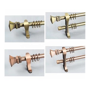 Barras de cortina dobles inteligentes modernas de 40-76 pulgadas, paquete de 2 con soporte ajustable, juego de barra de cortina resistente para sala de estar - Product Image 5