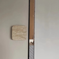 Poignée de porte carrée en travertin biologique moderne, quincaillerie en pierre calcaire beige naturel pour portes en verre et en bois de café et de boutique