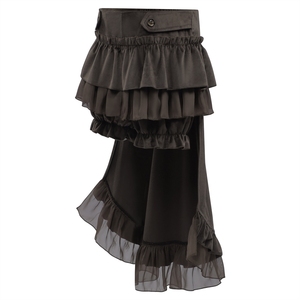 Vestido Largo <span class=keywords><strong>de</strong></span> <span class=keywords><strong>Mujer</strong></span> para Cosplay, Estilo Gótico Oscuro Steampunk, Color Sólido, para Actuaciones y Baile - Product Image 2
