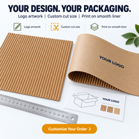 Feuilles de carton ondulé kraft simple face 50x70cm pour emballage protecteur personnalisé de bougeoirs en verre