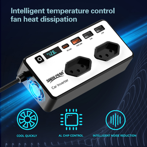 Inversor Automotivo Brasil 200W <span class=keywords><strong>12V</strong></span> <span class=keywords><strong>DC</strong></span> para 220V <span class=keywords><strong>AC</strong></span> Carregador Rápido para Laptop e Computador Adaptador Automotivo - Product Image 3