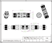 Connecteur de serrage étanche IP68, contact en cuivre, nylon, 1, 2, 3 broches, sans vis, type T, pour connexions de câbles industriels sécurisées
