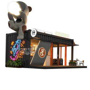 Cafetería en contenedor, casa móvil, diseño industrial rectangular para uso como quiosco o puesto. - Product Image 1
