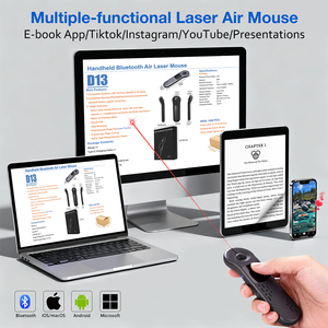 รีโมทเมาส์ไร้สายพร้อมทัชแพดและเลเซอร์พอยเตอร์สำหรับ <span class=keywords><strong>iPhone</strong></span> iPad Android Windows Smart TV สำหรับการนำเสนอ - Product Image 2
