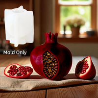 Moule en silicone 3D Grenade pour bougies, savons, cires, résine époxy, plâtre, argile polymère, bonbons, chocolat, gâteaux et décoration intérieure