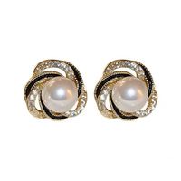 Boucles d'oreilles clous populaires, bijoux élégants, accessoires de fête, mode coréenne, boucles d'oreilles géométriques en alliage de zinc et perles pour femmes