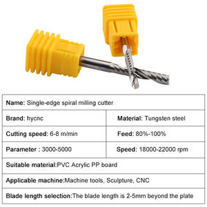 Fraise à spirale à une dent en acier, diamètre de coupe 1,0-3,175 mm, longueur 3-32 mm, pour routeurs CNC - Product Image 2