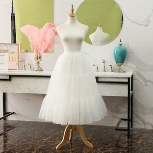 Lolita désossé doux <span class=keywords><strong>Tulle</strong></span> mi-longueur sous-jupe couches <span class=keywords><strong>jupon</strong></span> gonflé pour robe pour filles Hanfu Cosplay - Product Image 1