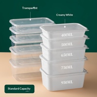 Conteneur alimentaire en plastique jetable avec couvercle, logo personnalisé, boîte à emporter en PP, vente en gros, fabricant, fournisseur, usine chinoise