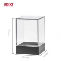 Boîte à dés Udixi personnalisée avec logo, en plastique transparent, forme carrée, pour jeux de rôle, étui pour D&D