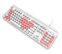 Nouveau clavier d'ordinateur USB filaire personnalisé par le fabricant, coloré, taille standard, touches rondes pour PC