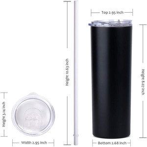 Vendible pequeño de acero inoxidable ajustados tapas claro para vasos 20oz flaco de vaso - Product Image 3