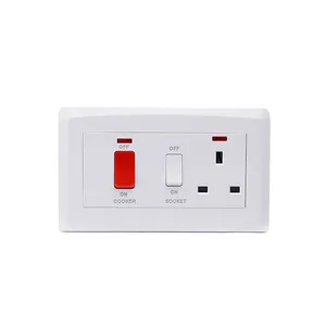 VNX High Quality British PC 45A DP kitchen cooker control unit Wall switched socket for Home