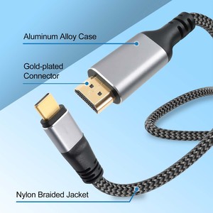 Cavo da USB-<span class=keywords><strong>C</strong></span> a <span class=keywords><strong>HDMI</strong></span> 4K, Adattatore da USB-<span class=keywords><strong>C</strong></span> a <span class=keywords><strong>HDMI</strong></span> Tipo <span class=keywords><strong>C</strong></span> DisplayPort per Audio 60Hz HDTV Laptop Monitor Proiettore - Product Image 1
