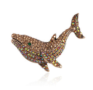 Broche de ballena con diamantes de imitación, Animal de mar activo, decoración de ropa, nuevo estilo - Product Image 5