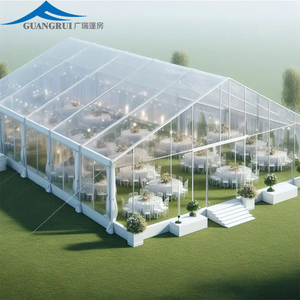 Lớn sản xuất lớn 20x40 Trắng tiệc cưới marquee lều với minh bạch PVC bức tường cho lớn các sự kiện ngoài trời trên bán - Product Image 1