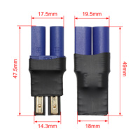 Adaptateur EC5 vers TRX, connecteur de batterie RC, adaptateur de conversion mâle-femelle pour batterie LiPo, chargeur ESC, voiture, camion, bateau