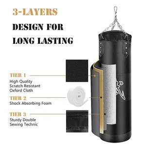 CHENGMO SPORTS <span class=keywords><strong>Sac</strong></span> <span class=keywords><strong>de</strong></span> <span class=keywords><strong>frappe</strong></span> <span class=keywords><strong>de</strong></span> boxe et <span class=keywords><strong>de</strong></span> taekwondo autoportant non rempli avec gants et accessoires - Product Image 5