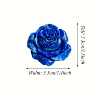 Figurine de fleur de rose en lapis-lazuli sculptée à la main, pierre précieuse bleue naturelle, décoration de bureau et de maison, vente en gros