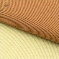 Tissu tricoté côtelé 2x2 doux et élastique, 95% polyester 5% élasthanne, 300g, teint uni, pour vêtements de filles