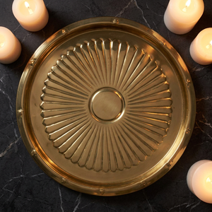 Plaque métallique ronde attrayante en laiton AK en polonais fini au prix de gros pour les accents de table à manger/ustensiles de cuisine - Product Image 1