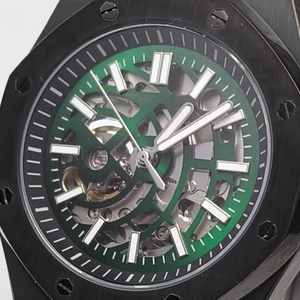 Reloj de Hombre de 41 mm con Caja Octogonal, Diseño de Sombra Interior, Esfera Verde Esqueleto, Luminoso Verde, con Movimiento Automático NH70 - Product Image 2