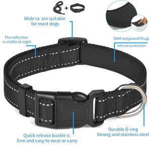 <span class=keywords><strong>Collar</strong></span> de perro de nailon ajustable reflectante duradero acolchado de neopreno suave para entrenamiento al aire libre - Product Image 3