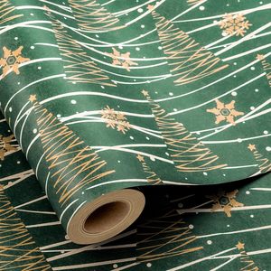 Yarcony Kraft Christmas Tree <b>Wrapping</b> <b>Paper</b> 17 Inch X 33 Feet Recyclable Gift Craft <b>Paper</b> - Product Image 1