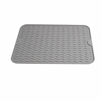 Tapis de service réutilisable en silicone, rond ou rectangulaire, pour égoutter la vaisselle, antidérapant et résistant à la chaleur, pour comptoir de cuisine et tasses