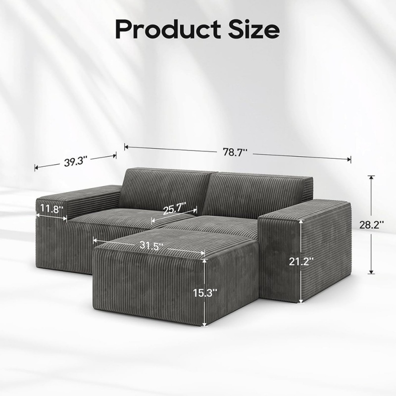 Prodotto più venduto Set-2-Seater divano + ottomana