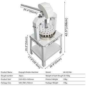 <span class=keywords><strong>Prix</strong></span> d'usine VNTKITCHEN Machine à diviser la pâte semi-automatique commerciale, arrondisseur, 36 pièces, coupe-pâte, boulangerie, diviseur de pâte haut de gamme - Product Image 2