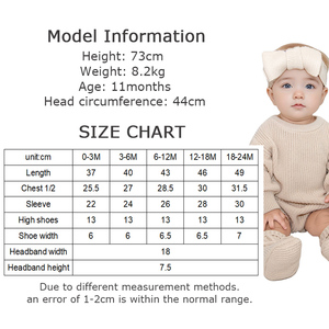 Vente en gros de vêtements en <span class=keywords><strong>crochet</strong></span> bandeaux chaussette chaussures unies tricotées pour garçons filles pulls pour bébés barboteuses - Product Image 4
