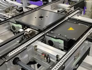 Free Flow Stainless Steel Double Speed Conveyor System for Modular Pallet Transport in Tyre Industry and Food Shops - Product Image 2