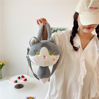 Sac bandoulière en peluche mignon en forme de petit renard, vente en gros du fabricant, portefeuille jouet animal en peluche chat, cadeau pour petite amie