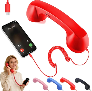 Combiné téléphonique rétro de type C à branchement direct, combiné téléphonique mobile, combiné de téléphone <span class=keywords><strong>fixe</strong></span> de style rétro, oreillette filaire - Product Image 1