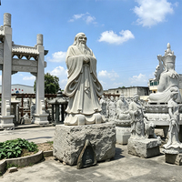 Statue en granit de Lao Tzu, ancêtre taoïste, sculpture de Laozi pour la décoration des temples, cours et jardins – Offre spéciale