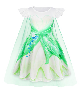 Disfraces <span class=keywords><strong>de</strong></span> manga corta Elsa Anna Tiana aventura princesa niña vestido con capa Cosplay Halloween TV película disfraces - Product Image 5