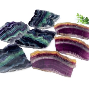 도매 보석 장식품 자연 무지개 플루오르 석 석판 조각 크리스탈 공예 홈 장식 - Product Image 2