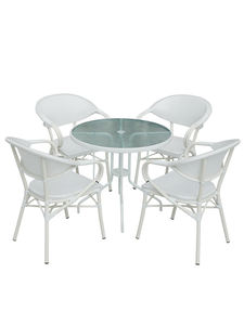 Mesa y silla de ratán para <span class=keywords><strong>terraza</strong></span> al aire libre, muebles de 5 piezas para jardín y cafetería - Product Image 6