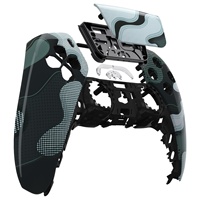 Pour coque de contrôleur PS5-Unique blanc noir Camouflage bricolage plaque frontale de remplacement et coque de pavé tactile