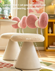 Fauteuil d'appoint en peluche à dossier en arc, siège rembourré doux pour salon, chaise de loisirs moderne au design contemporain - Product Image 2