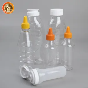 250Ml 500Ml 1000Ml Food Grade Huisdier Plastic Honing Siroop Squeeze Flessen Clear Plastic Squeeze Saus Fles Met flip Top Cap