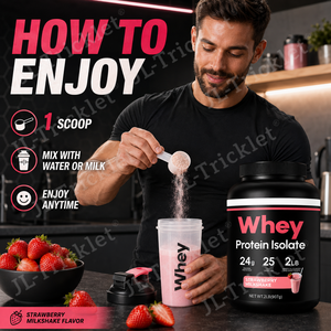 Proteine Isolate del Siero di Latte al Gusto Fragola 24g Proteine Post Allenamento Nutrizione Sportiva OEM Private Label Produttore all'Ingrosso - Product Image 5