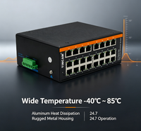 Switch Ethernet Industrial de 24 Puertos 10/100Mbps Fast Ethernet, Amplio Rango de Temperatura -40°C ℃ ~80 ℃   Conmutador de Red