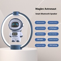 Lampe de bureau créative avec haut-parleur astronaute, horloge de réveil, lumière nocturne LED à lévitation magnétique, pour maison moderne, IP44, rose et blanc, forme de poire