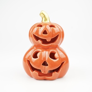 Lanterne citrouille LED en céramique classique personnalisée, couleur personnalisée en relief, best-seller 2025, pour Halloween et Thanksgiving - Product Image 6