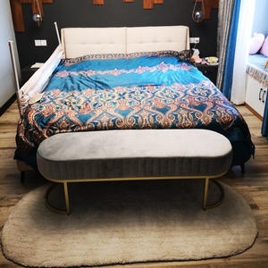 Chambre de Luxe Simple Velours Canapé Vert Avant <span class=keywords><strong>Lit</strong></span> Ottoman <span class=keywords><strong>Banc</strong></span> - Product Image 4