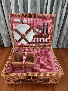 <span class=keywords><strong>Cestino</strong></span> da Picnic JY, Contenitore <span class=keywords><strong>per</strong></span> Snack, Cesto in <span class=keywords><strong>Vimini</strong></span> <span class=keywords><strong>per</strong></span> Regali, Cesto Portabiancheria Intrecciato con Motivo Floreale - Product Image 3